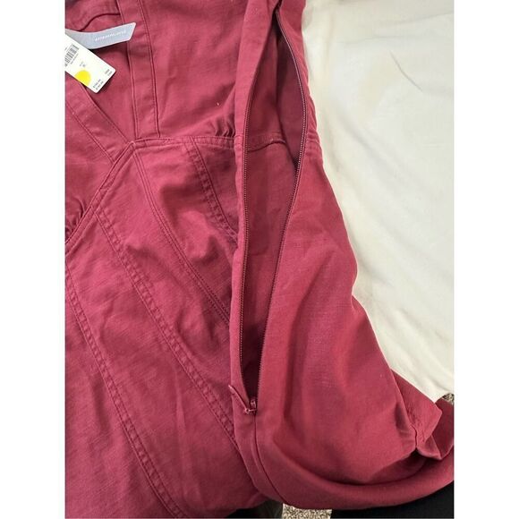 NWT ANTHROPOLOGIE Pilcro Crimson VNeck Seamed Mini Dress sz 8 - Picture 8 of 13